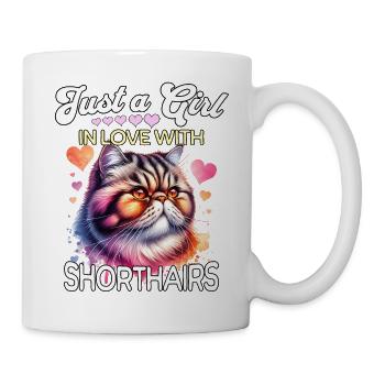 Exotische Kurzhaarkatze Mädchen - Tasse - Weiß - Rechts