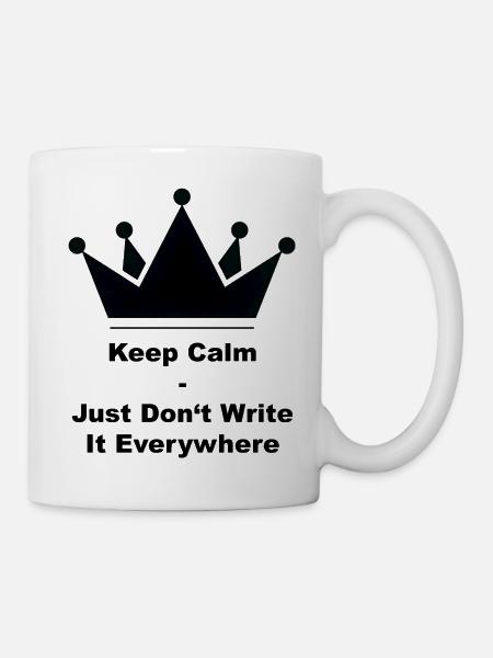 Keep Calm / Bleib ruhig - Tasse - Weiß