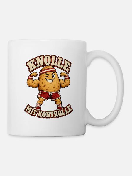 Knolle mit Kontrolle – Kartoffel Fitness - Tasse - Weiß