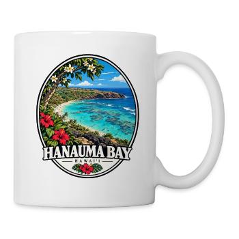 Hanauma Bay Hawaii Bucht Strand Urlaub Vintage - Tasse - Weiß - Rechts