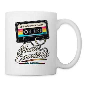 Music Connects Us – 80s Rewind - Tasse - Weiß - Rechts