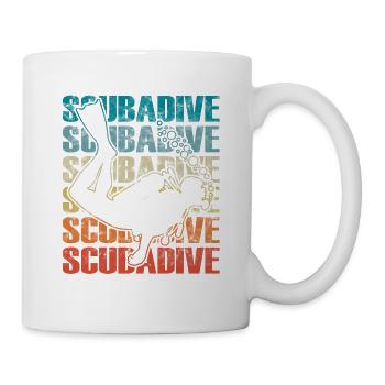 Retro Taucher Für Schnorcheln und Tauchen - Tasse - Weiß - Rechts