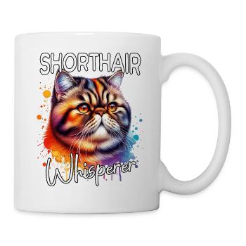 Exotische Kurzhaarkatze Flüsterer - Tasse - Weiß - Rechts