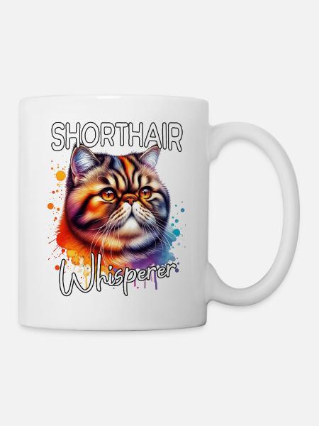 Exotische Kurzhaarkatze Flüsterer - Tasse - Weiß