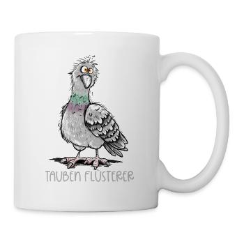 Taubenflüsterer Lustige Taube Stadttaube Brieftaub - Tasse - Weiß - Rechts