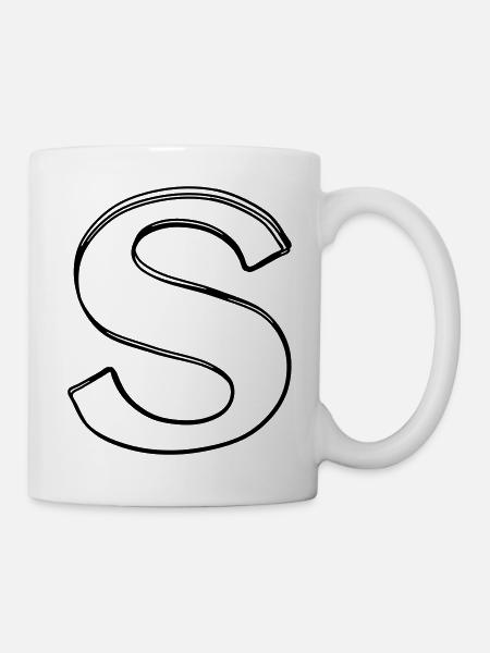 Buchstabe S handgezeichnet - Tasse - Weiß