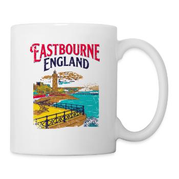 City Eastbourne England Seaside Coast Vintage - Tasse - Weiß - Rechts