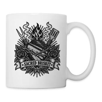 Sacred Brisket – BBQ Tattoo BBQ Design - Tasse - Weiß - Rechts