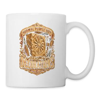 Holzschnitzerei Schnitzen Holzschnitzen - Tasse - Weiß - Rechts