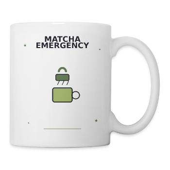 Matcha Notfall Sicherheits-Logo - Tasse - Weiß - Rechts