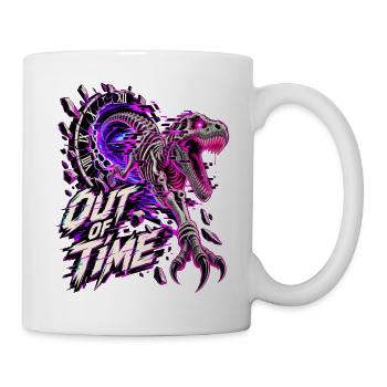 Out of Time T-Rex Neon Glitch - Tasse - Weiß - Rechts