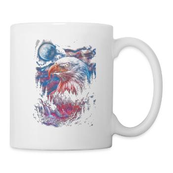 Adler über nächtlicher Waldlandschaft - Tasse - Weiß - Rechts
