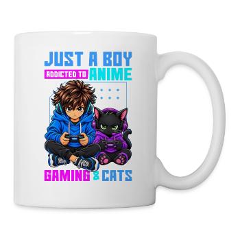 Funny Gaming Anime Cat Gamer - Tasse - Weiß - Rechts