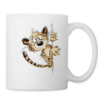 Lustige Raubkatze Leopard Wildkatze Gebard  - Tasse - Weiß - Rechts