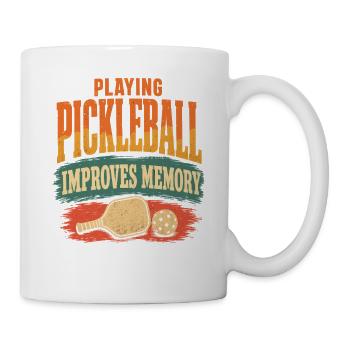  Pickleball Spielen Verbessert Das Gedächtnis, - Tasse - Weiß - Rechts