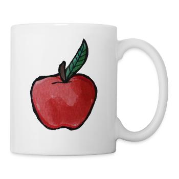 Karmesinapfel-Aquarell - Tasse - Weiß - Rechts