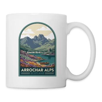 Arrochar Alps Scotland Vintage-Poster - Tasse - Weiß - Rechts