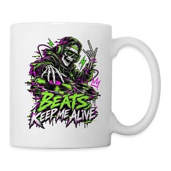 Beats Keep Me Alive Neon DJ - Tasse - Weiß - Rechts