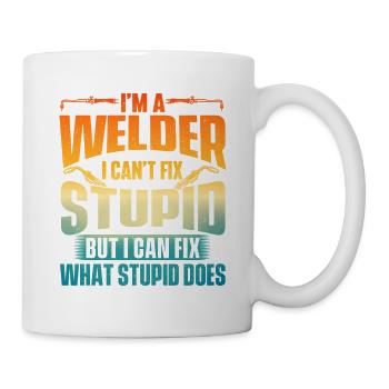 Ich bin ein Schweißer, den ich nicht reparieren kann – Schweißhumor - Tasse - Weiß - Rechts