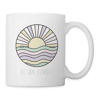Kreis Sonnenuntergang am Ozean - Tasse - Weiß - Rechts