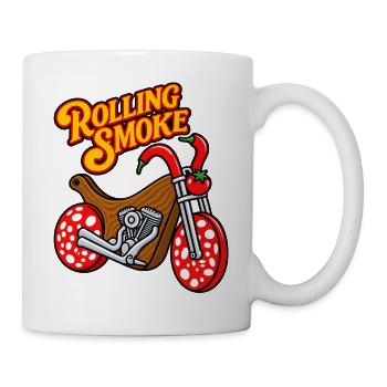 Lustiger BBQ-Fleisch-Motorrad-Chopper - Tasse - Weiß - Rechts