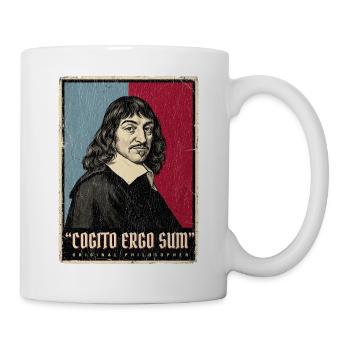 Ich denke also bin ich Rene Descartes  - Tasse - Weiß - Rechts