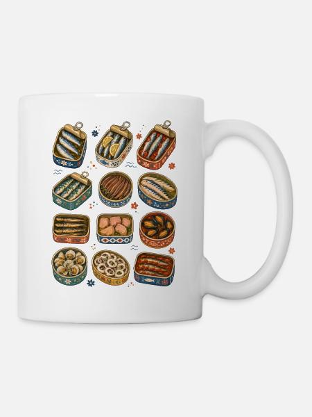 Fischkonserven | Sardinen & Meeresküche - Tasse - Weiß
