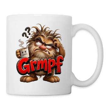 Grmpf Morgenmuffel Monster - Tasse - Weiß - Rechts