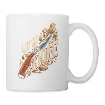 Holzschnitzerei Schnitzen Holzschnitzen - Tasse - Weiß - Rechts