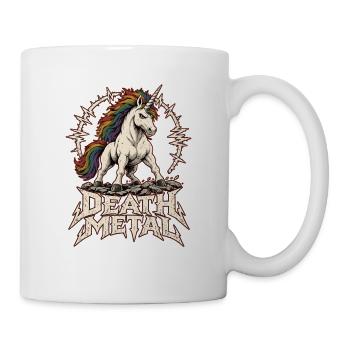 Death Metal Einhorn – Heavy Metal Regenbogen - Tasse - Weiß - Rechts