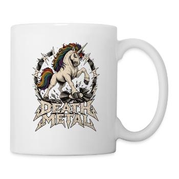 Death Metal Einhorn – Metal Unicorn Vinyl - Tasse - Weiß - Rechts