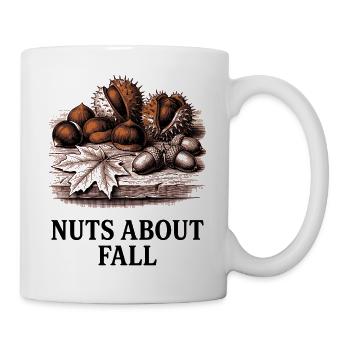 Nuts About Fall Kastanien Eicheln Herbst - Tasse - Weiß - Rechts