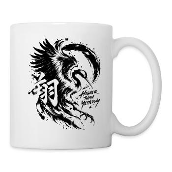 Pinselkran im Schwarzweiß-Design - Tasse - Weiß - Rechts