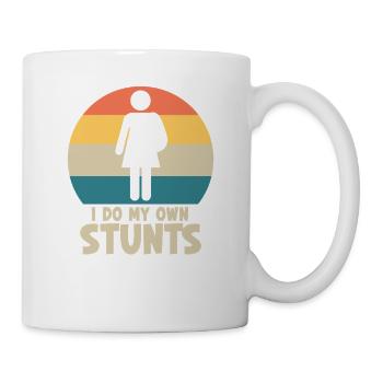 Ich mache meine Stunts selbst. Gute Besserung, Fra - Tasse - Weiß - Rechts