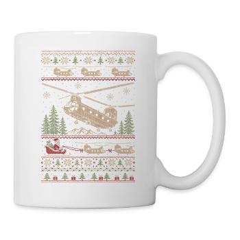 CH47 Chinook Weihnachtspullover - Tasse - Weiß - Rechts