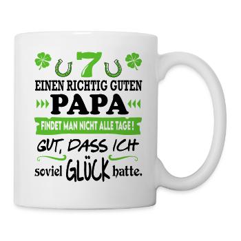 Bester Papa Familie Glück Sprüche Family Dad Vater - Tasse - Weiß - Rechts