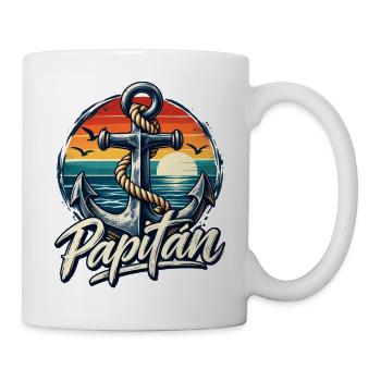 Vatertag Papitän - Papa ist der Beste Boot fahren - Tasse - Weiß - Rechts
