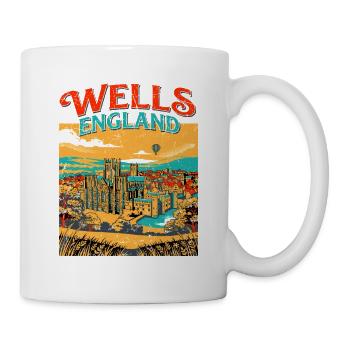 Wells England Vintage Cathedral City Travel - Tasse - Weiß - Rechts