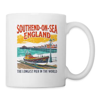 Southend-on-Sea England Longest Pier in the World - Tasse - Weiß - Rechts