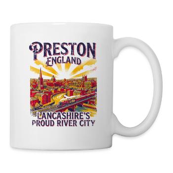 Vintage Preston England Lancashire Proud River - Tasse - Weiß - Rechts