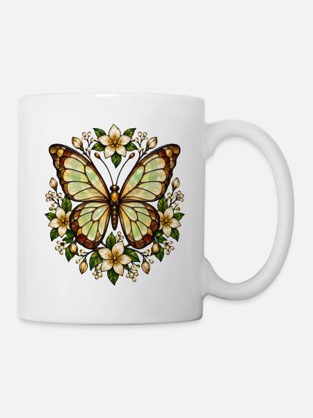 Schmetterlinge Schöner Schmetterling - Tasse - Weiß