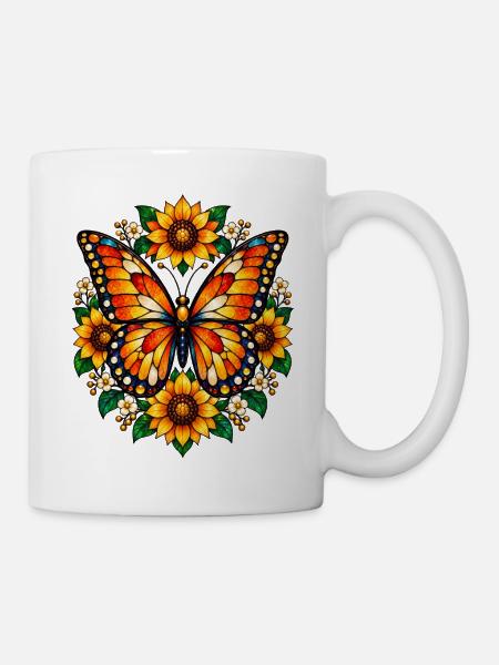 Schmetterlinge Schöner Schmetterling - Tasse - Weiß