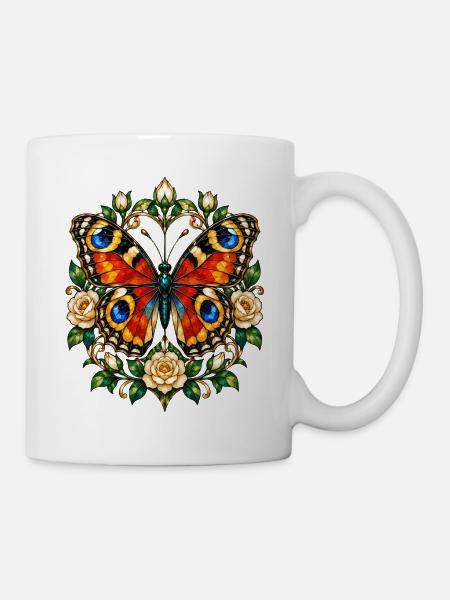 Schmetterlinge Schöner Schmetterling - Tasse - Weiß