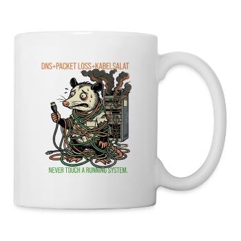 Sysadmin T-Shirt Server Kabelsalat IT Admin - Tasse - Weiß - Rechts
