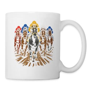 Pferderennsport Jockey - Tasse - Weiß - Rechts