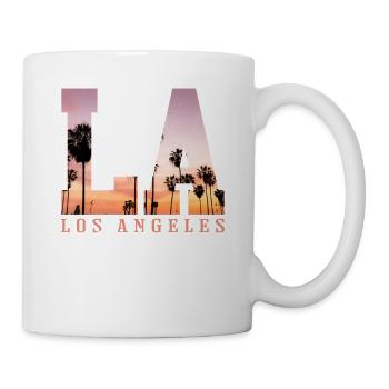 Los Angeles Sunset Palms  - Tasse - Weiß - Rechts