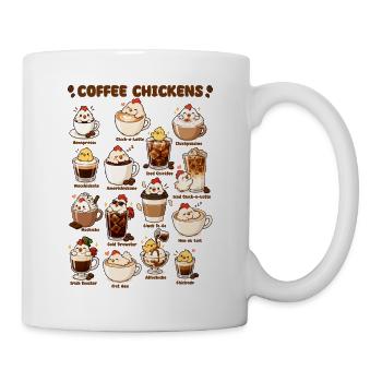 Kaffee Hühner Kawaii Süße Hühnerliebhaber - Tasse - Weiß - Rechts