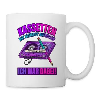 Kassetten Mit Bleistift Aufrollen Ich War Dabei - Tasse - Weiß - Rechts