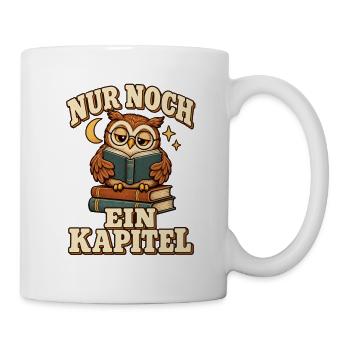 Lesende Eule – Nur noch ein Kapitel - Tasse - Weiß - Rechts