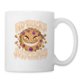 Halloween-Keks – Keine Tricks, nur Krümel - Tasse - Weiß - Rechts